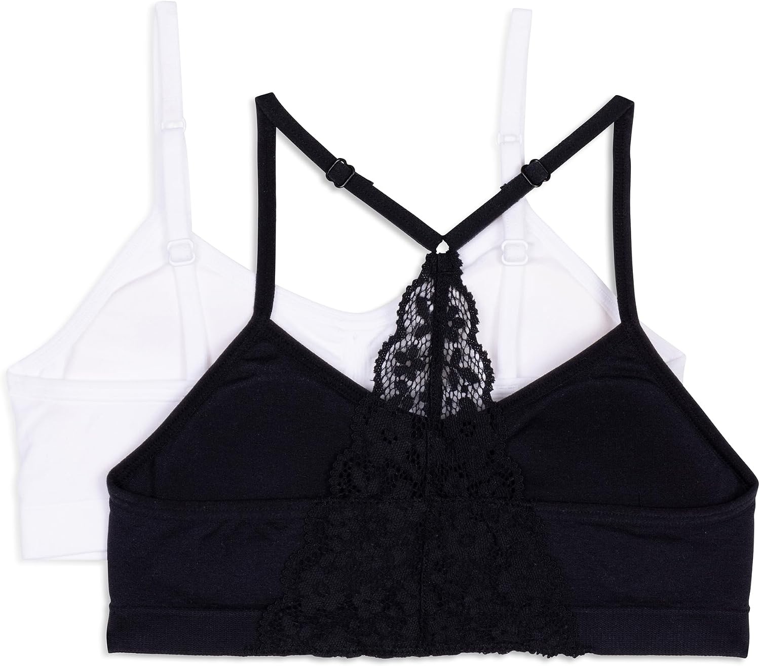 image:imageMaidenform Girls Seamless Ruched Crop BraBlackWhiteBlack