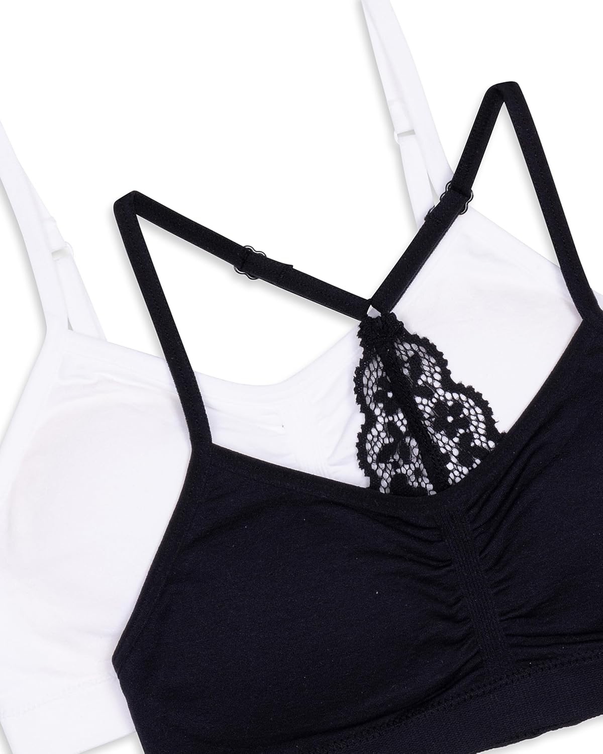 image:imageMaidenform Girls Seamless Ruched Crop BraBlackWhiteBlack