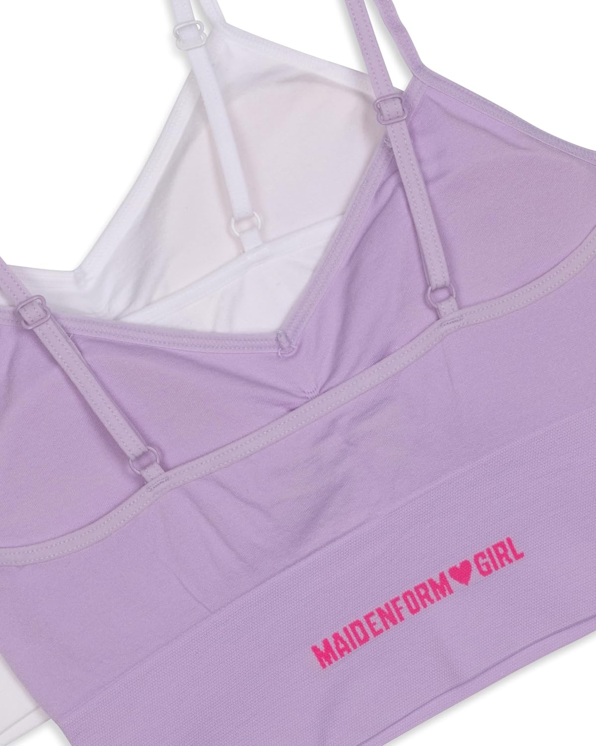 image:imageMaidenform Girls Seamless Ruched Crop BraDelta Lavender White
