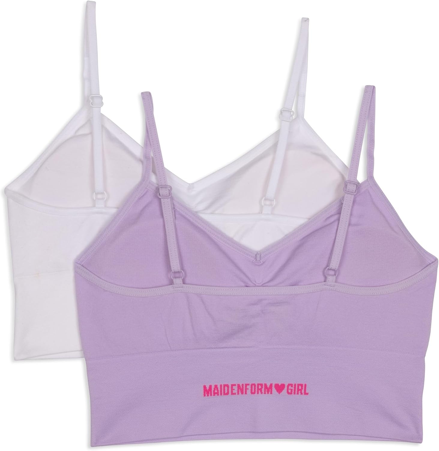 image:imageMaidenform Girls Seamless Ruched Crop BraDelta Lavender White