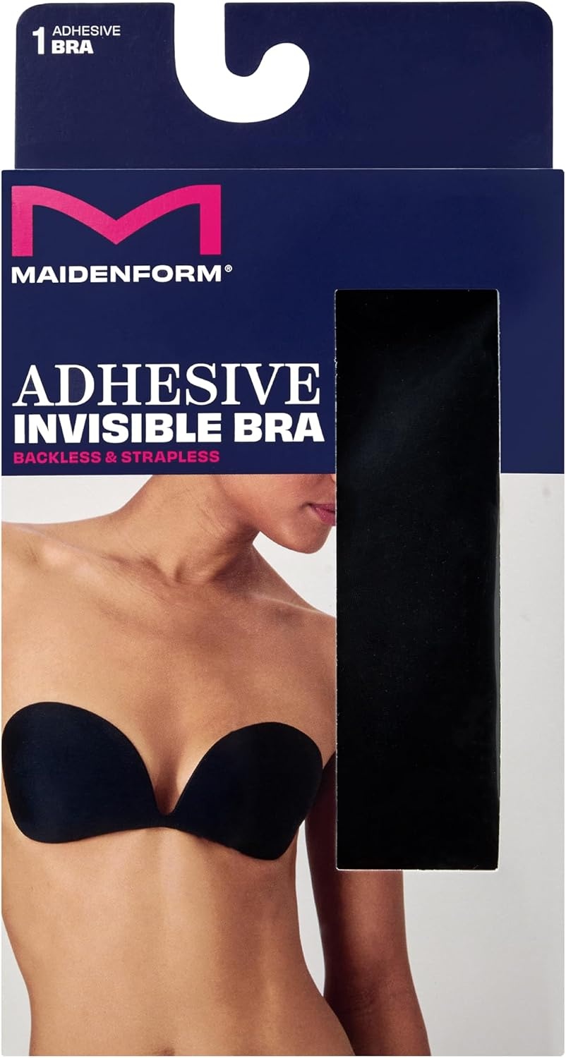 image:imageMaidenform Womens Adhesive Bra Invisible Reusable Sticky Bras for Women Strapless Sweat amp Water ResistantAlmond