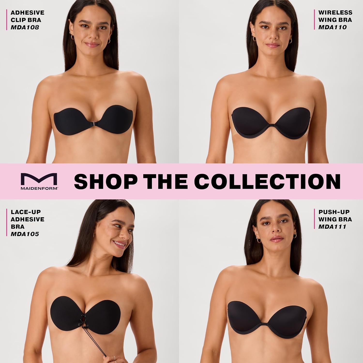 image:imageMaidenform Womens Adhesive Bra Invisible Reusable Sticky Bras for Women Strapless Sweat amp Water ResistantAlmond