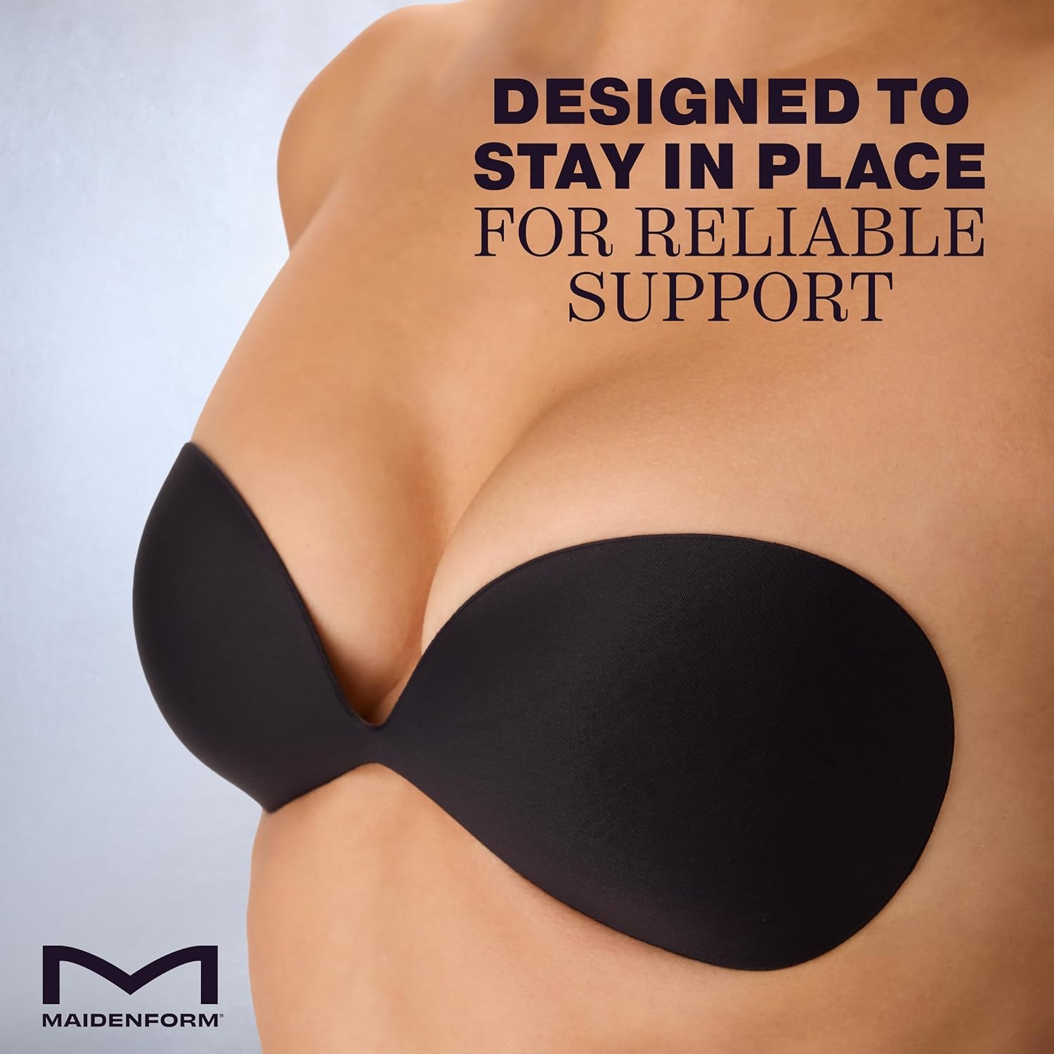 image:imageMaidenform Womens Adhesive Bra Invisible Reusable Sticky Bras for Women Strapless Sweat amp Water ResistantBlack