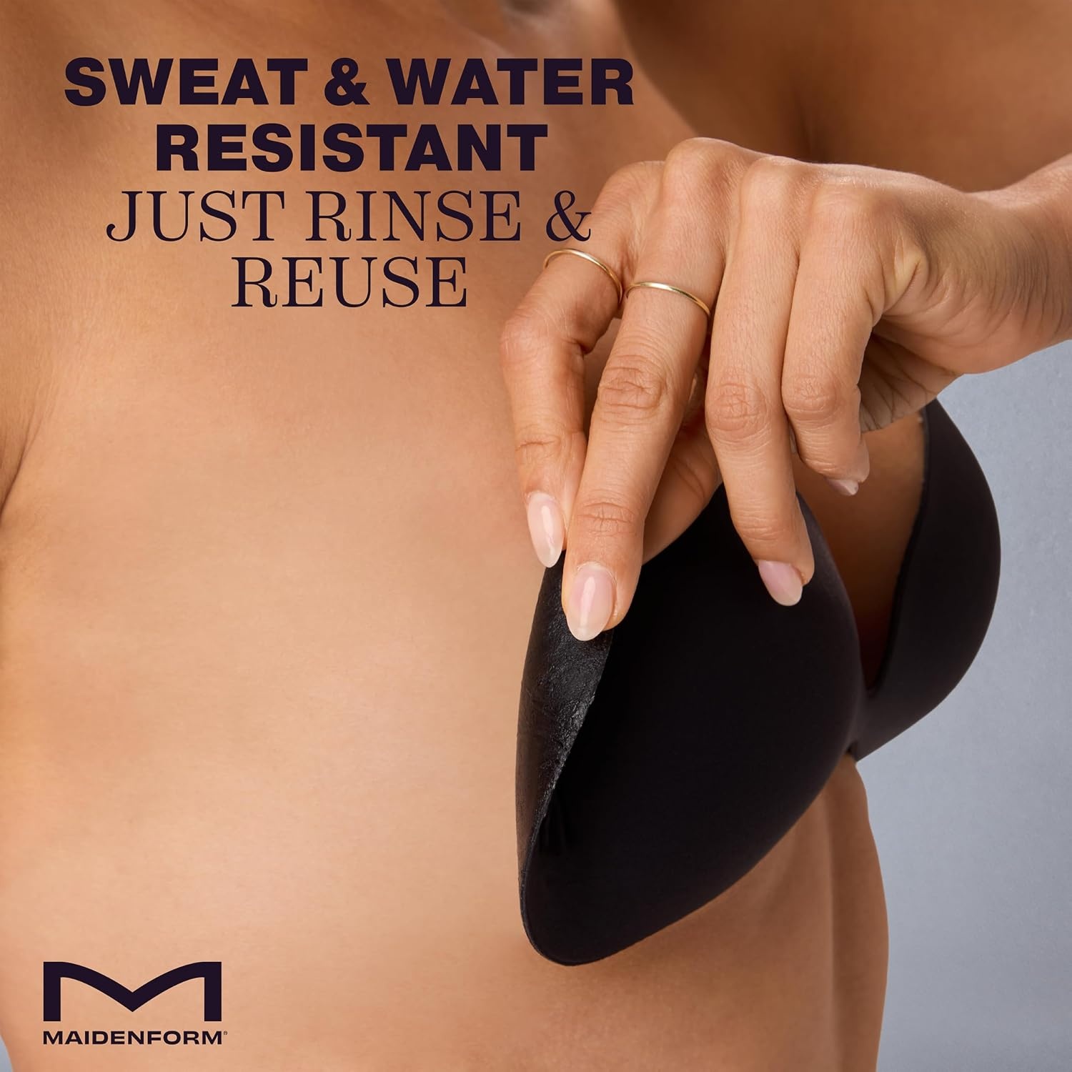 image:imageMaidenform Womens Adhesive Bra Invisible Reusable Sticky Bras for Women Strapless Sweat amp Water ResistantBlack