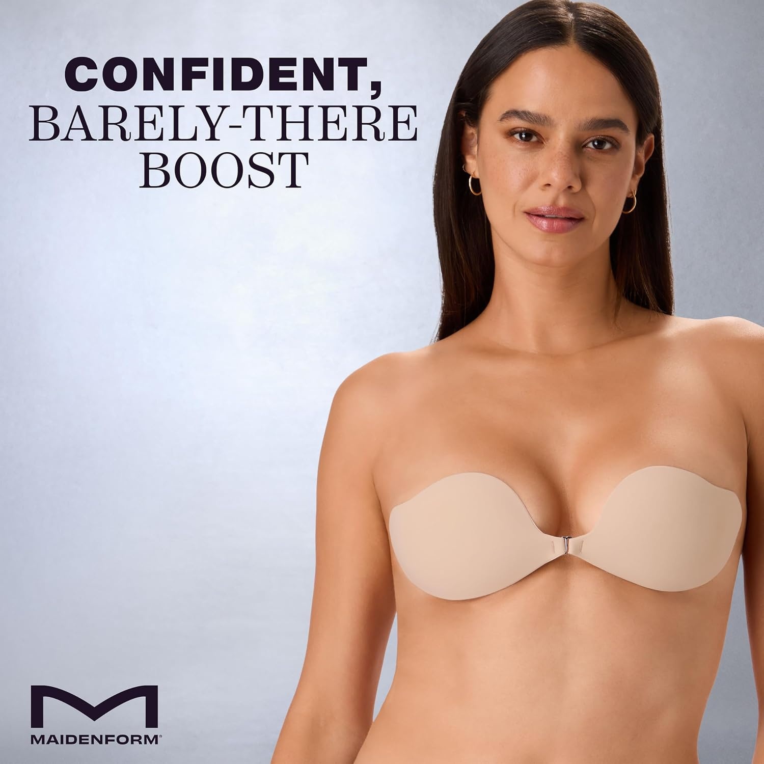 image:imageMaidenform Womens Adhesive Bra with Front Clip Reusable Sticky Bras for Women with Front Clip Strapless Water ResistantAlmond