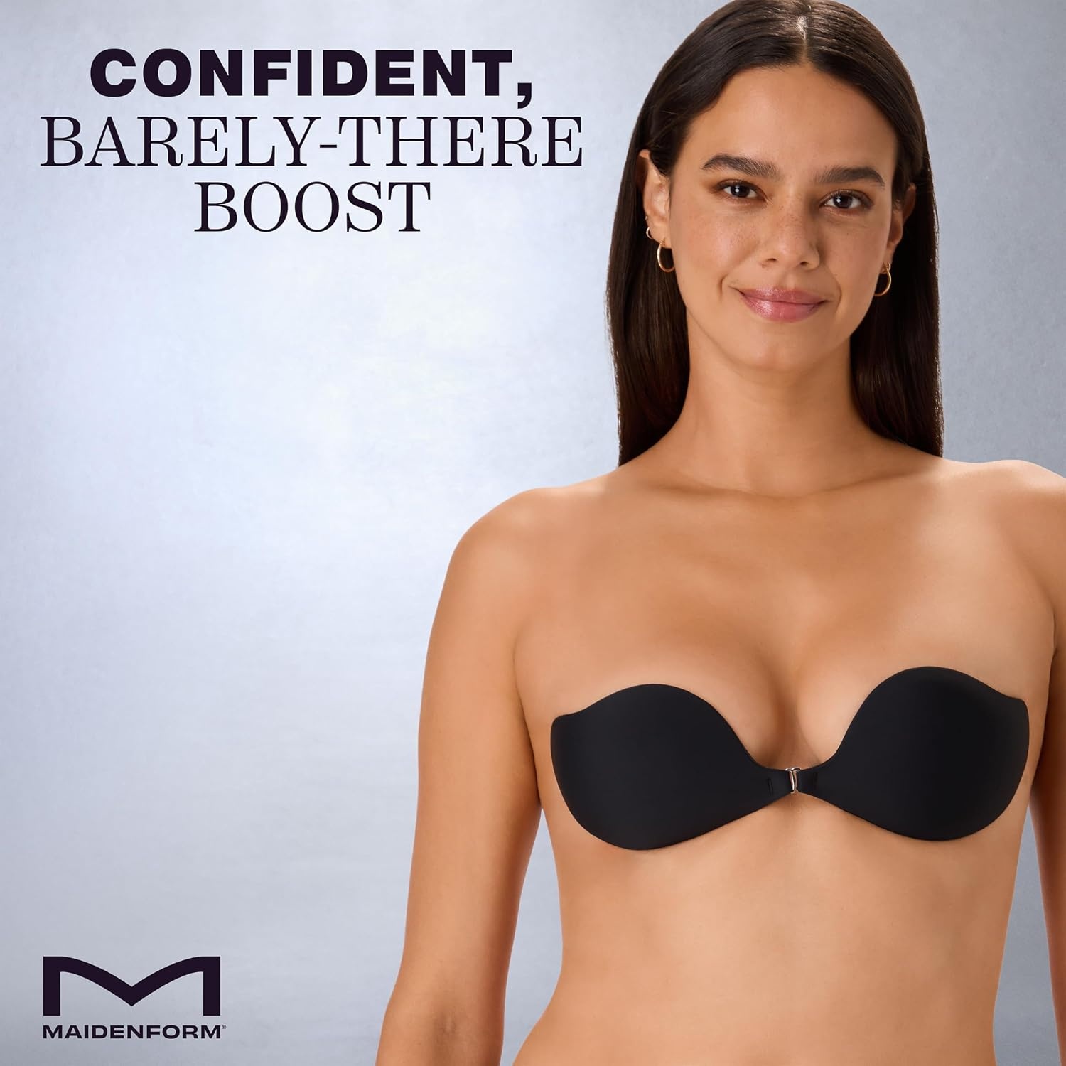 image:imageMaidenform Womens Adhesive Bra with Front Clip Reusable Sticky Bras for Women with Front Clip Strapless Water ResistantBlack