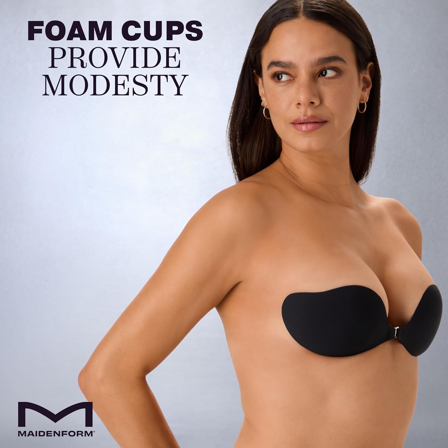 image:imageMaidenform Womens Adhesive Bra with Front Clip Reusable Sticky Bras for Women with Front Clip Strapless Water ResistantBlack