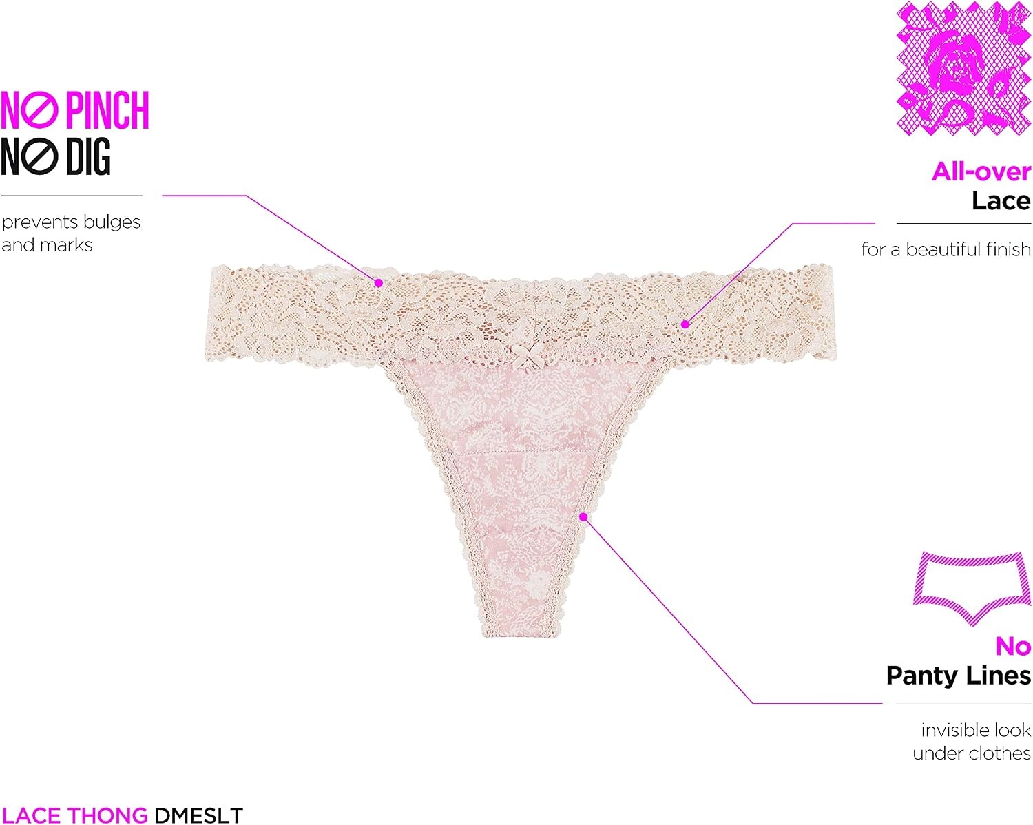 image:imageMaidenform Womens Dream with Lace Thong PantySandshell 2