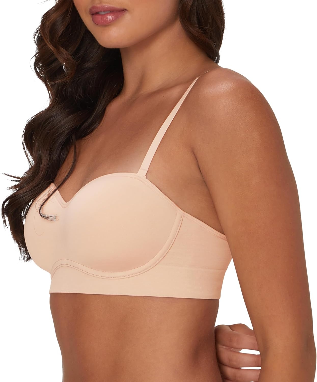 image:imageMaidenform Womens M Balconette Bralette Soft Wireless Pullover Bra 8Way Convertible StrapsSandshell