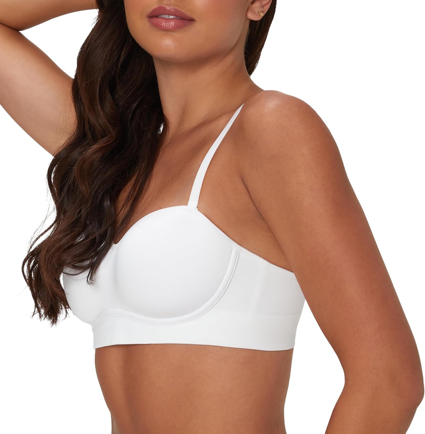 image:imageMaidenform Womens M Balconette Bralette Soft Wireless Pullover Bra 8Way Convertible StrapsWhite