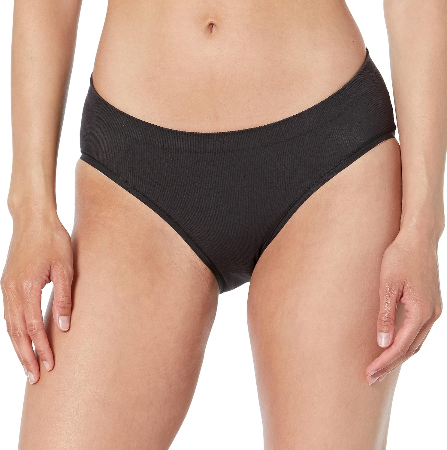 image:imageMaidenform Womens M Bikini Panty Pack Seamless Rib Bikini Underwear for Women 3PackBlackBlackBlack
