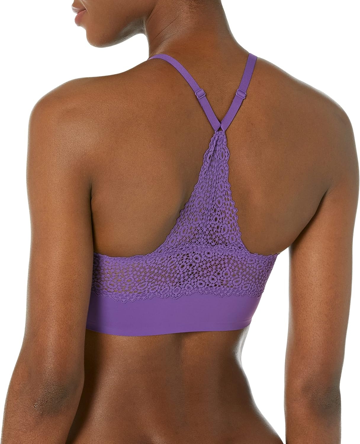 image:imageMaidenform Womens M Lace Racerback Pullover Bralette Lacy Wireless Bra with RacerbackPleasant Plum