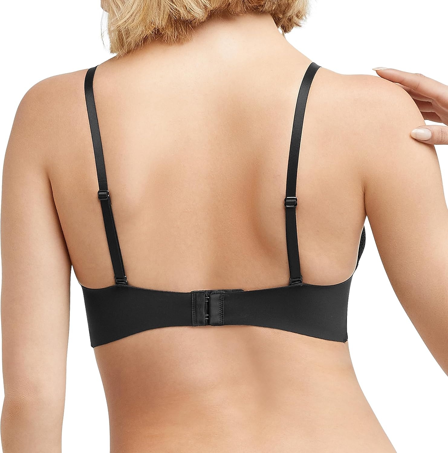 image:imageMaidenform Womens M Lace Trim Triangle Bralette Pullover Lace Bra Convertible Wireless BraletteBlack