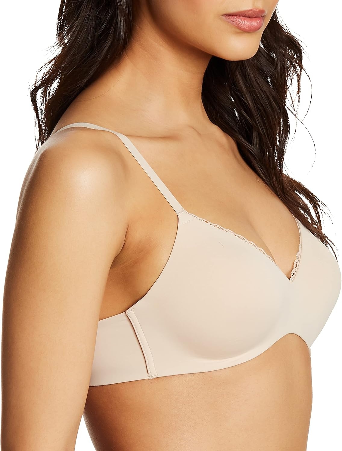 image:imageMaidenform Womens M Lift Bralette Convertible Demi Bra LaceTrimmed Wireless TShirt BraParis Nude