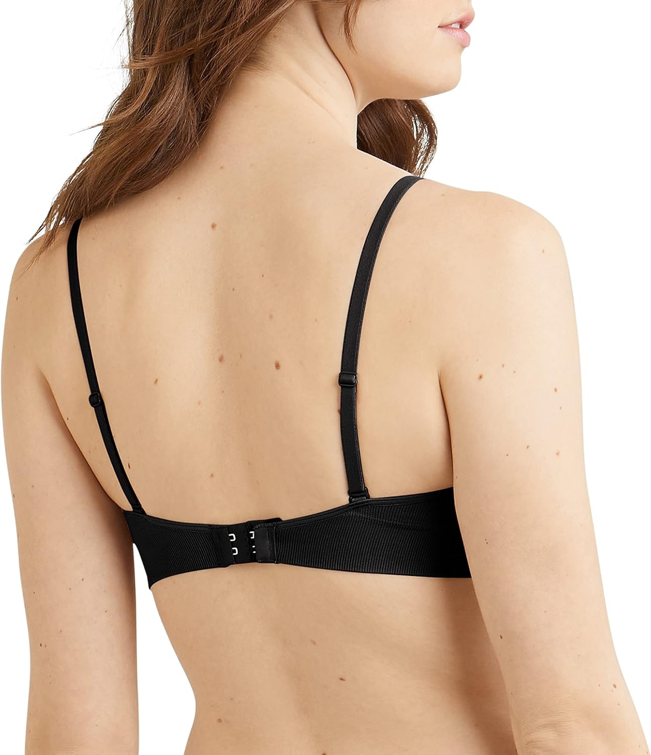 image:imageMaidenform Womens M Rib Seamless Bralette Soft Wireless Pullover Bra Convertible StrapsBlack