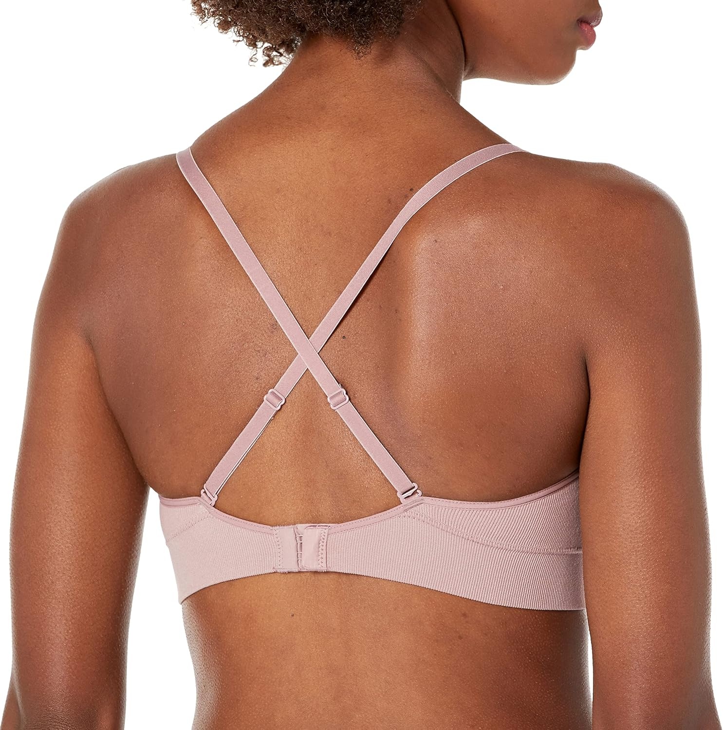 image:imageMaidenform Womens M Rib Seamless Bralette Soft Wireless Pullover Bra Convertible StrapsIced Mocha