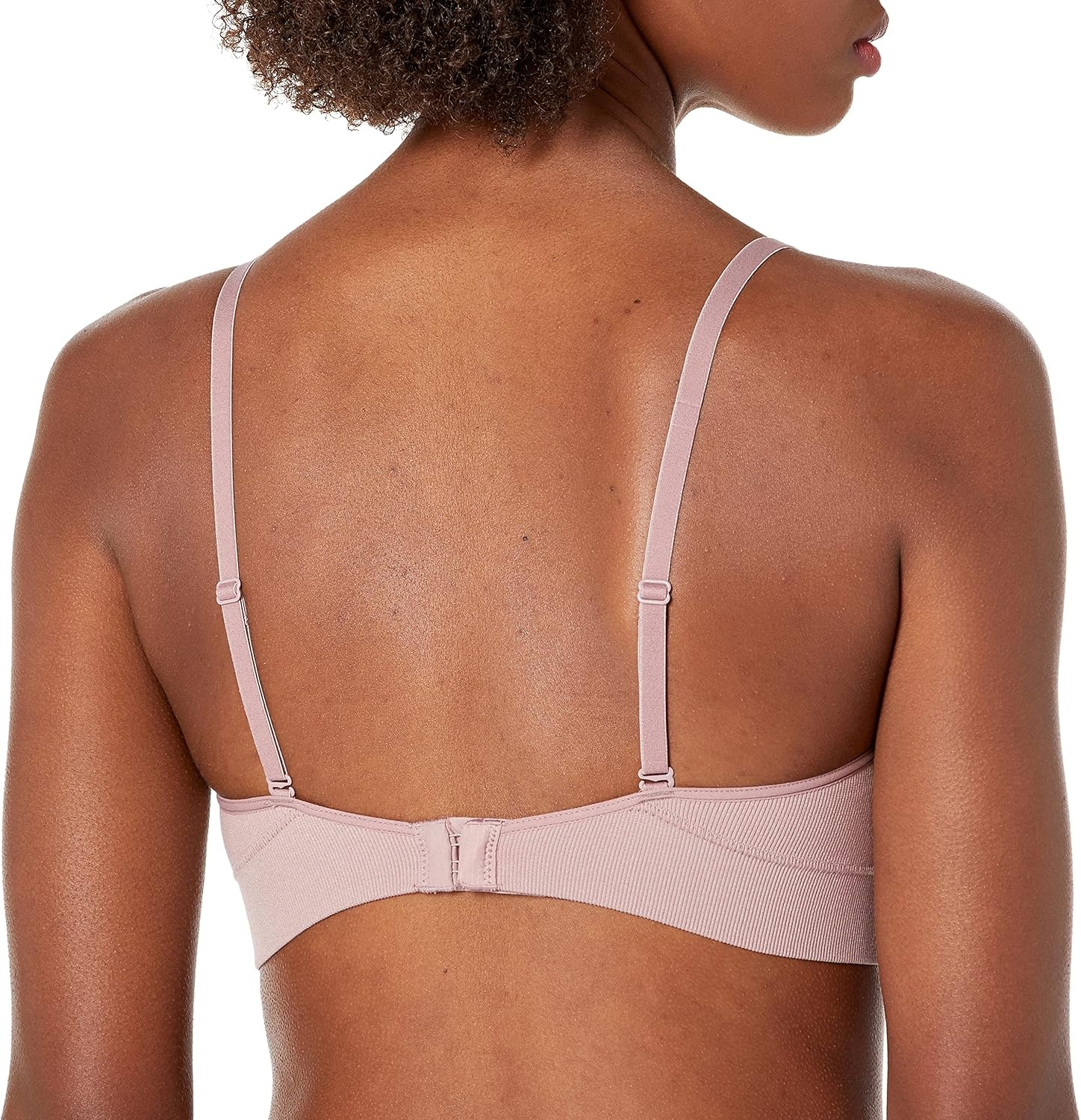 image:imageMaidenform Womens M Rib Seamless Bralette Soft Wireless Pullover Bra Convertible StrapsIced Mocha