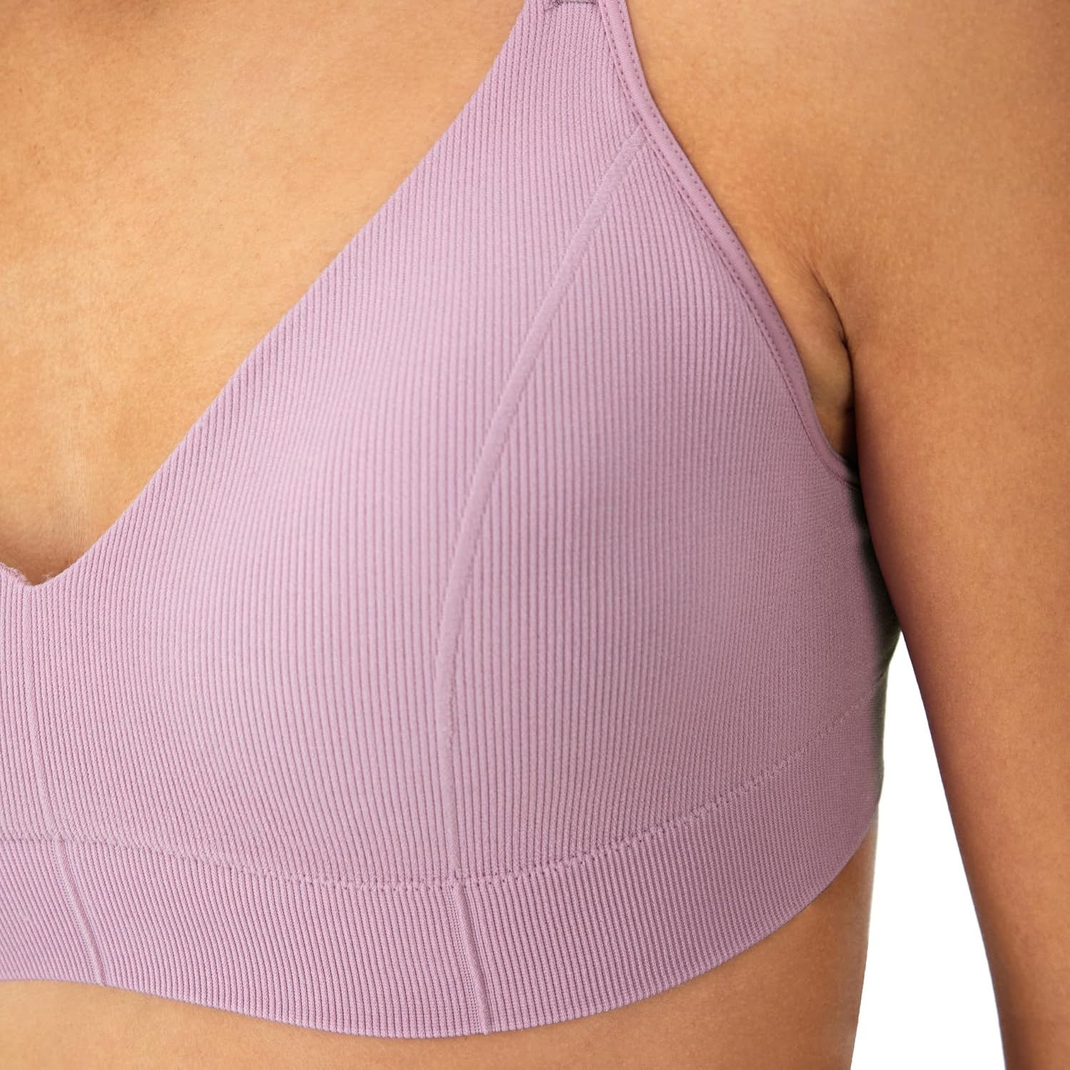 image:imageMaidenform Womens M Rib Seamless Bralette Soft Wireless Pullover Bra Convertible StrapsSojourn Lilac