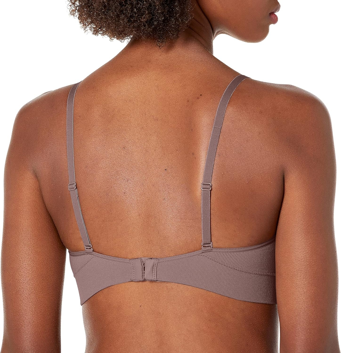 image:imageMaidenform Womens M Rib Seamless Bralette Soft Wireless Pullover Bra Convertible StrapsSparrow Brown