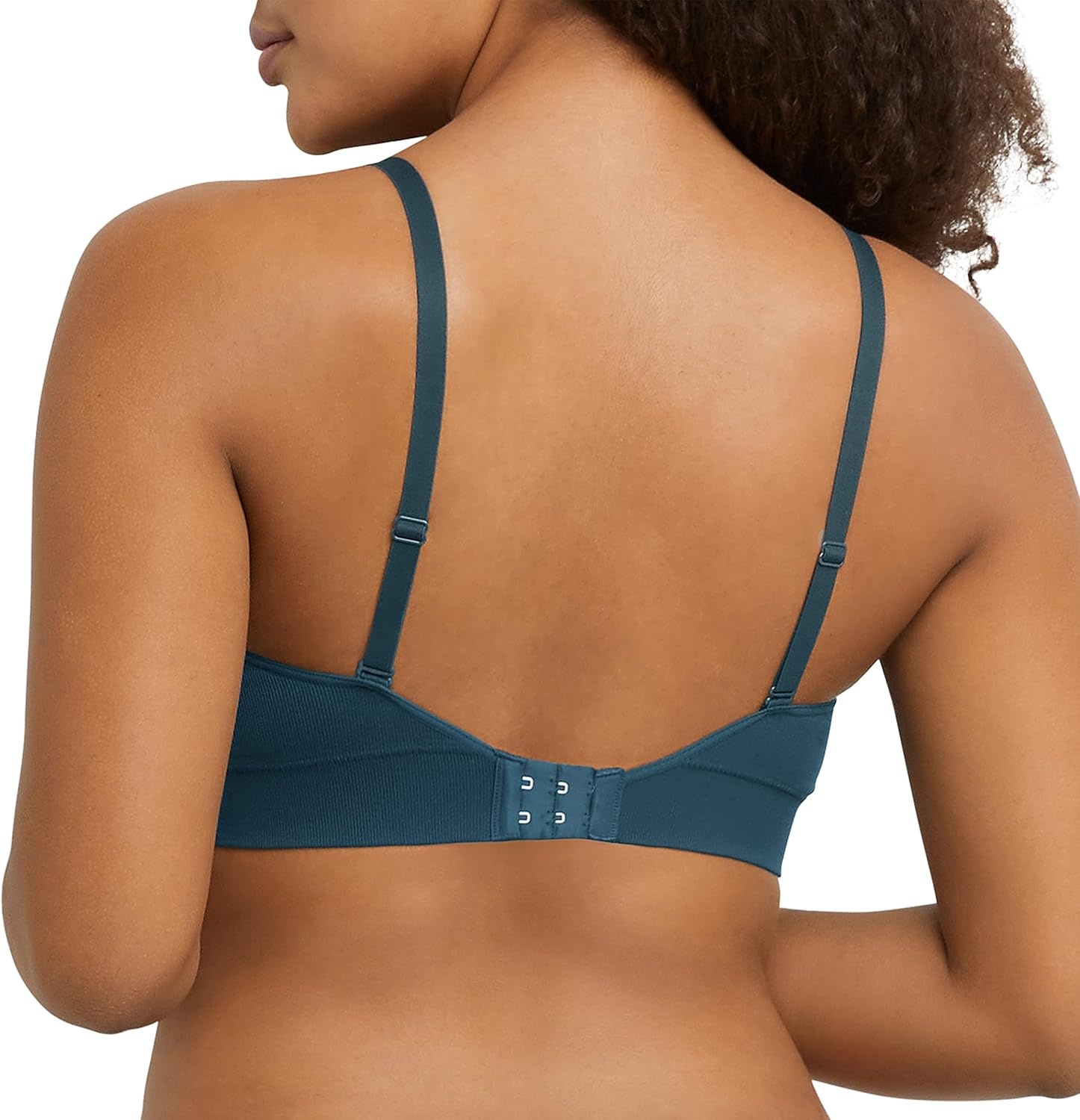 image:imageMaidenform Womens M Rib Seamless Bralette Soft Wireless Pullover Bra Convertible StrapsUrchin Teal
