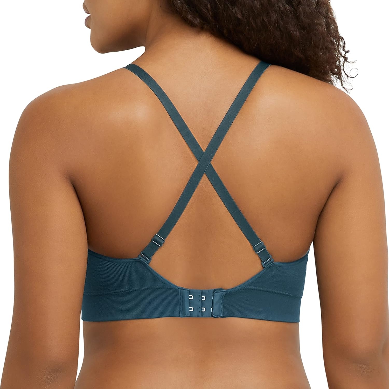 image:imageMaidenform Womens M Rib Seamless Bralette Soft Wireless Pullover Bra Convertible StrapsUrchin Teal