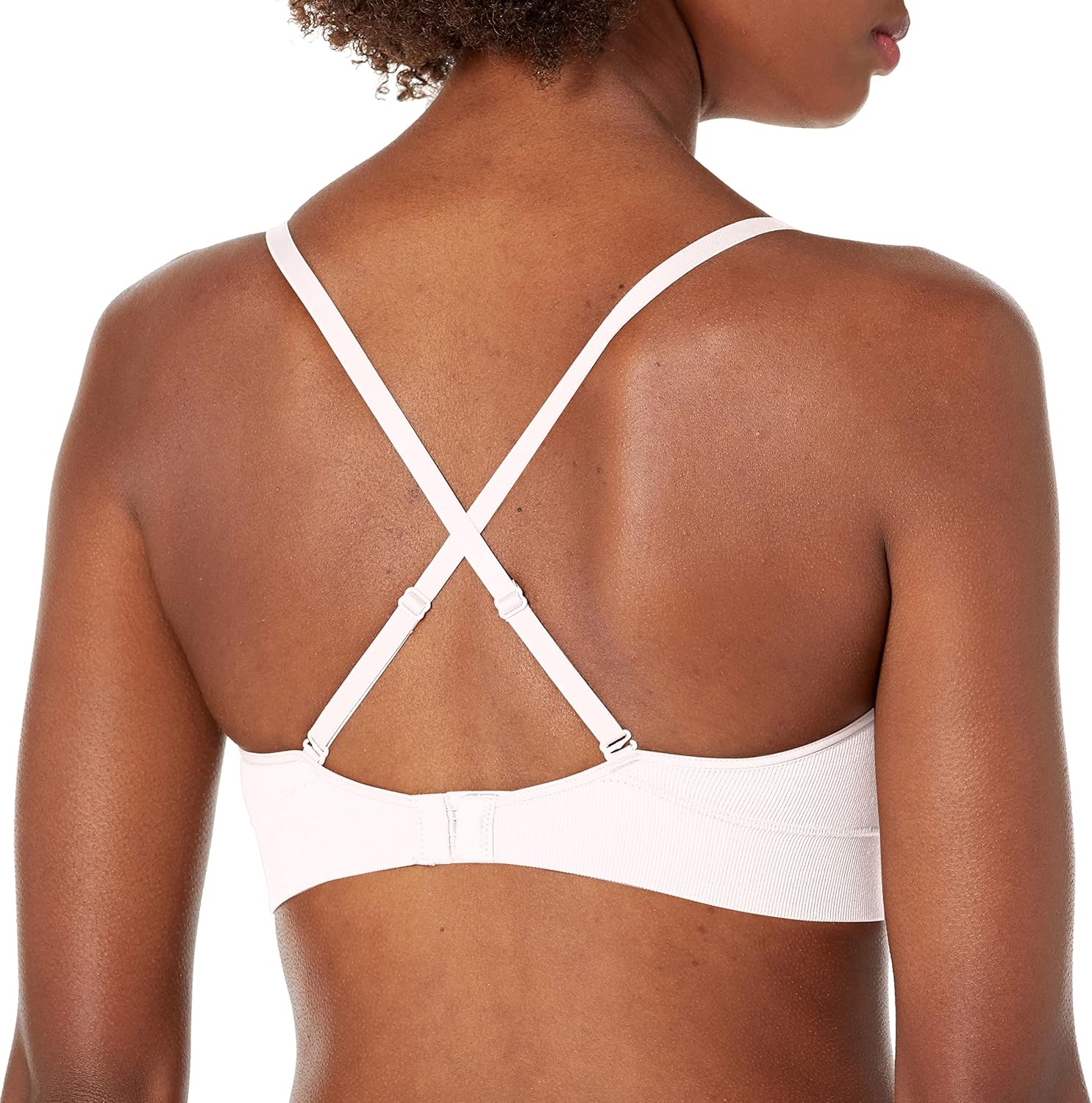 image:imageMaidenform Womens M Rib Seamless Bralette Soft Wireless Pullover Bra Convertible StrapsWhite