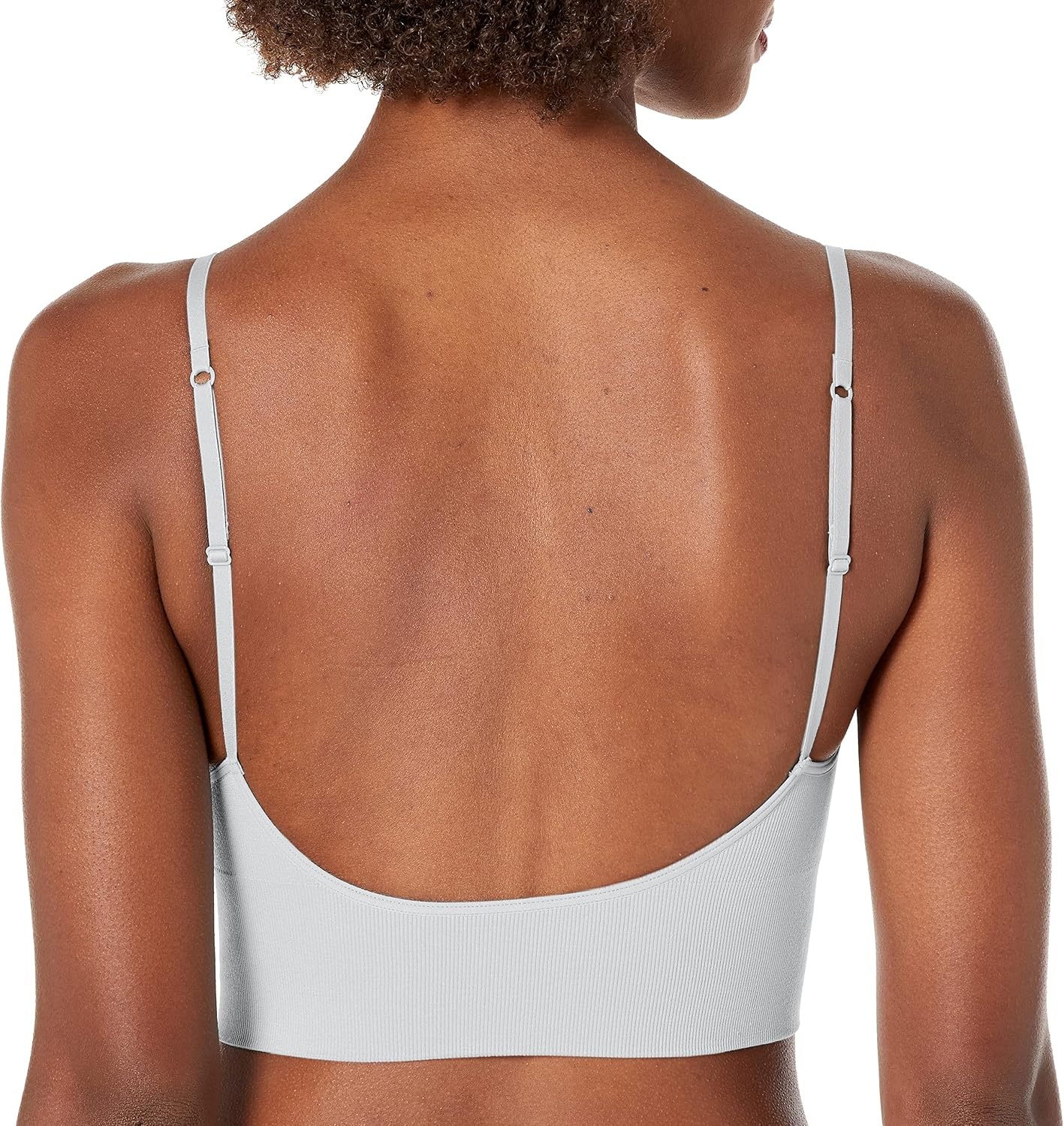 image:imageMaidenform Womens M Rib Seamless Brami Pullover Wireless VNeck Cami Bra Removable CupsWhite