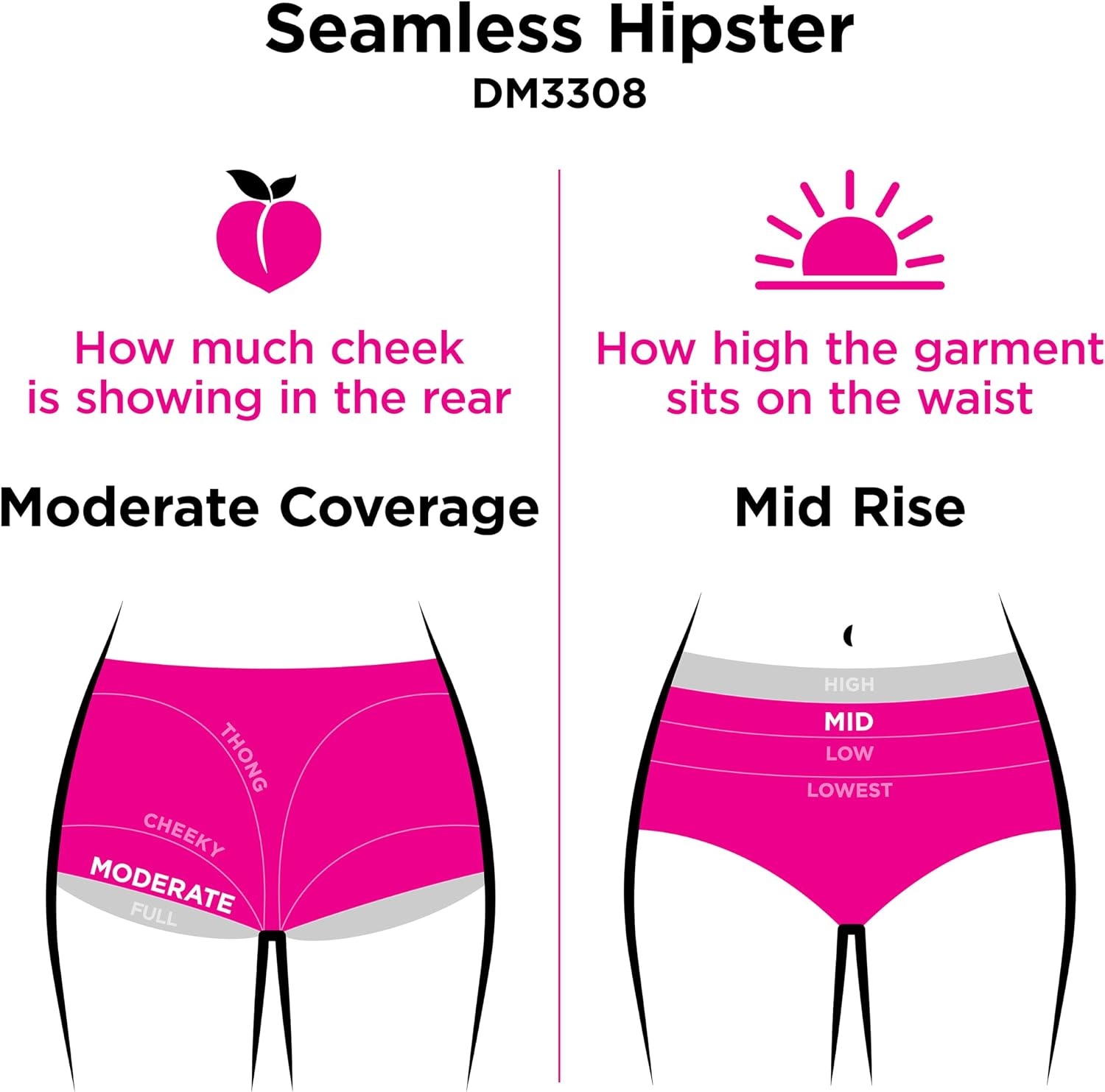 image:imageMaidenform Womens M Seamless Bikini Midrise Hipster Panty Seamless Underwear for Women 3packWhiteSandshellEvening Blush