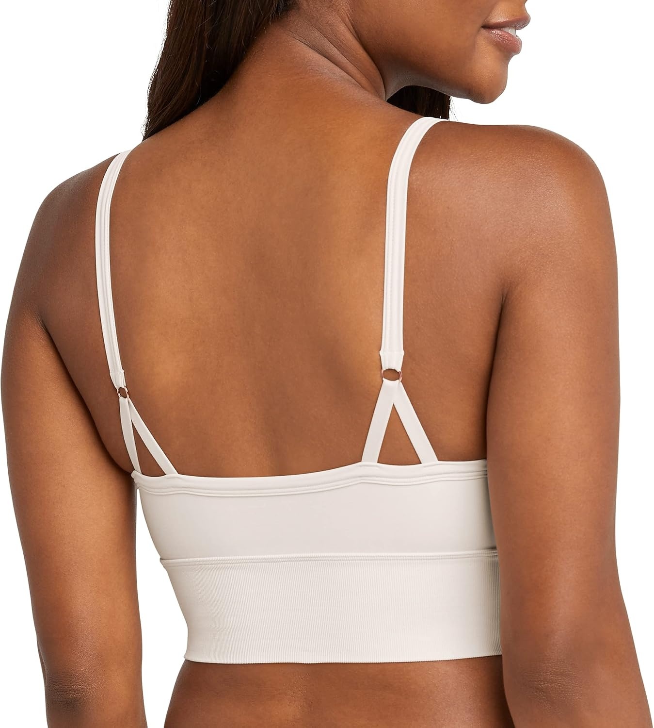 image:imageMaidenform Womens M Seamless Crop Tank Wireless Bralette LongLine Cropped Pullover BraSandshell