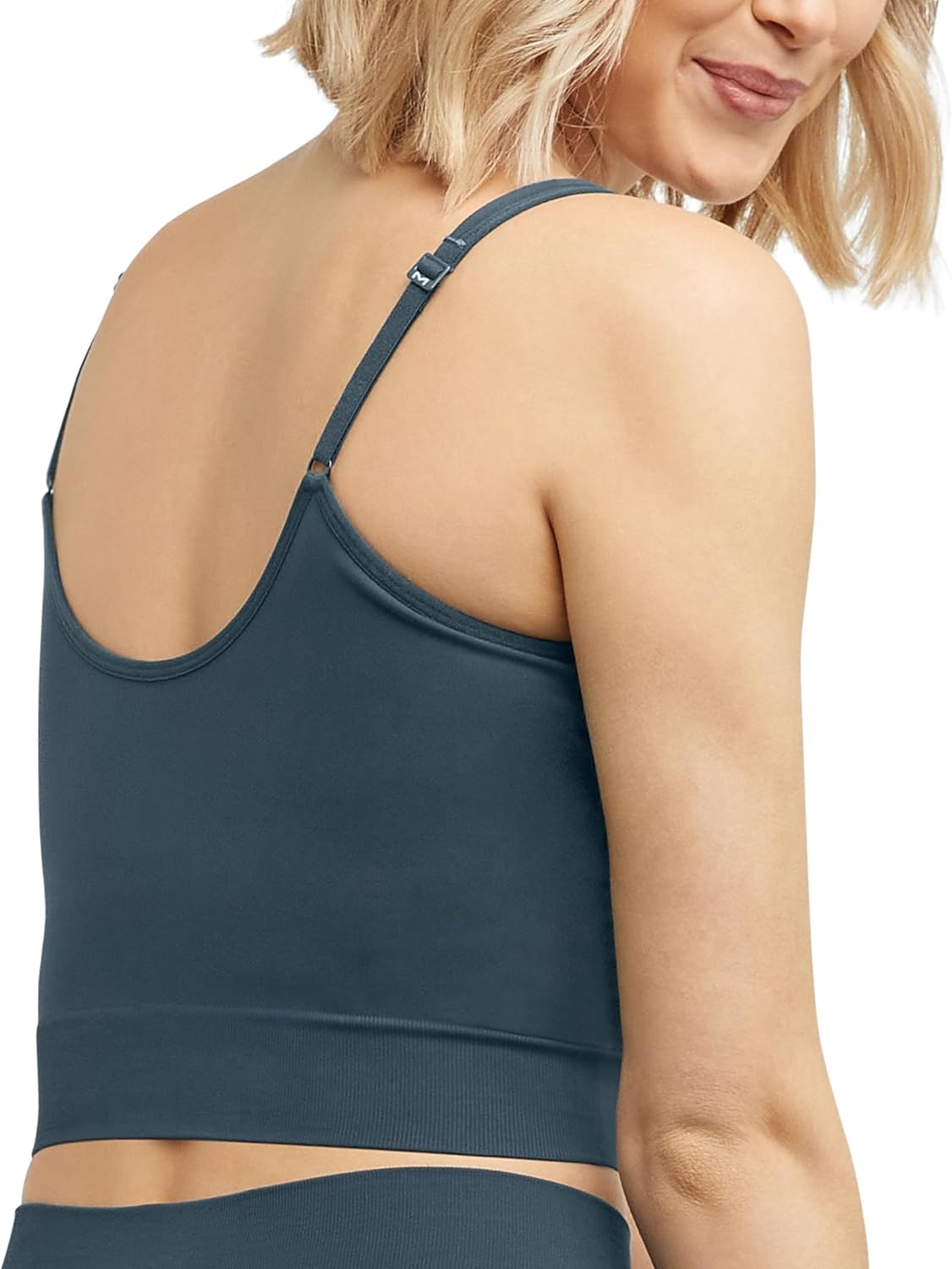 image:imageMaidenform Womens M Smoothing Seamless Cropped CamiUrchin Teal