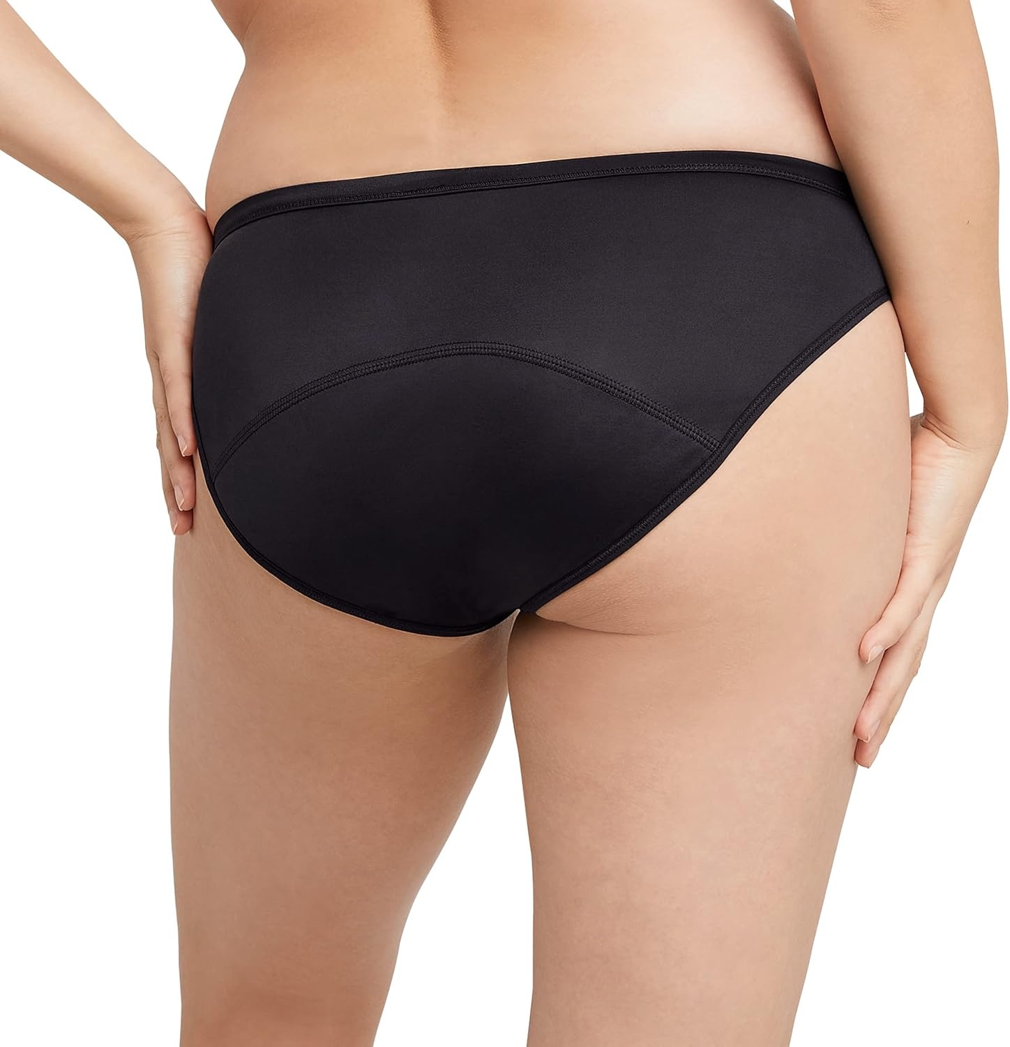 image:imageMaidenform Womens Moderate Absorbency Period Bikini Panties Builtin Liner Odor Guard 3PackBlack Black Black