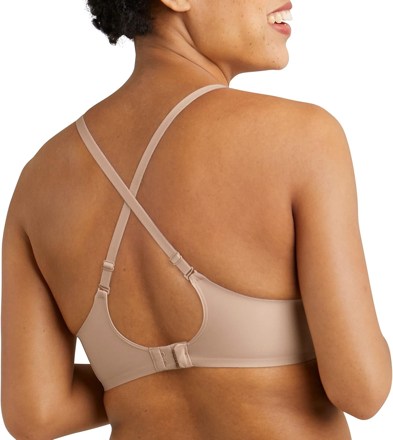 image:imageMaidenform Womens One Fab Fit Wireless Demi Bra with Convertible Straps and Lightly Lined CupsAlmond