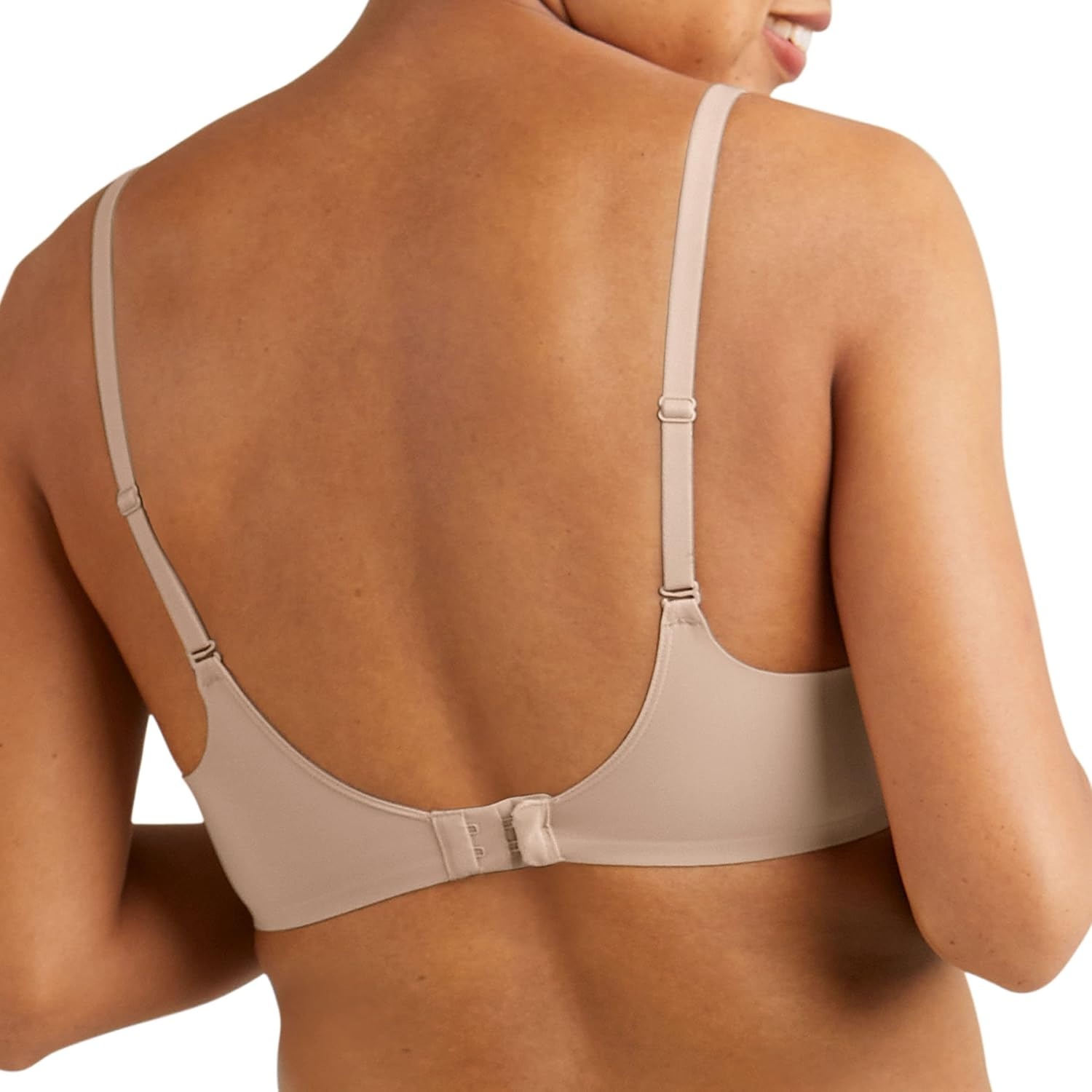 image:imageMaidenform Womens One Fab Fit Wireless Demi Bra with Convertible Straps and Lightly Lined CupsAlmond