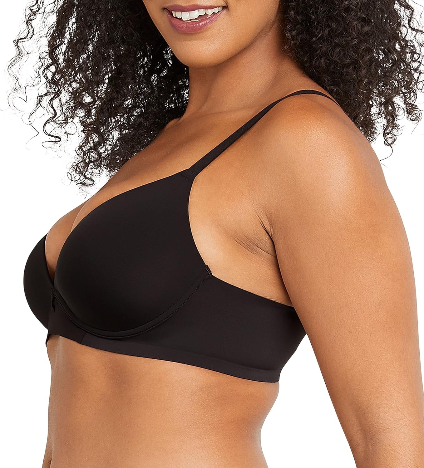 image:imageMaidenform Womens One Fab Fit Wireless Demi Bra with Convertible Straps and Lightly Lined CupsBlack