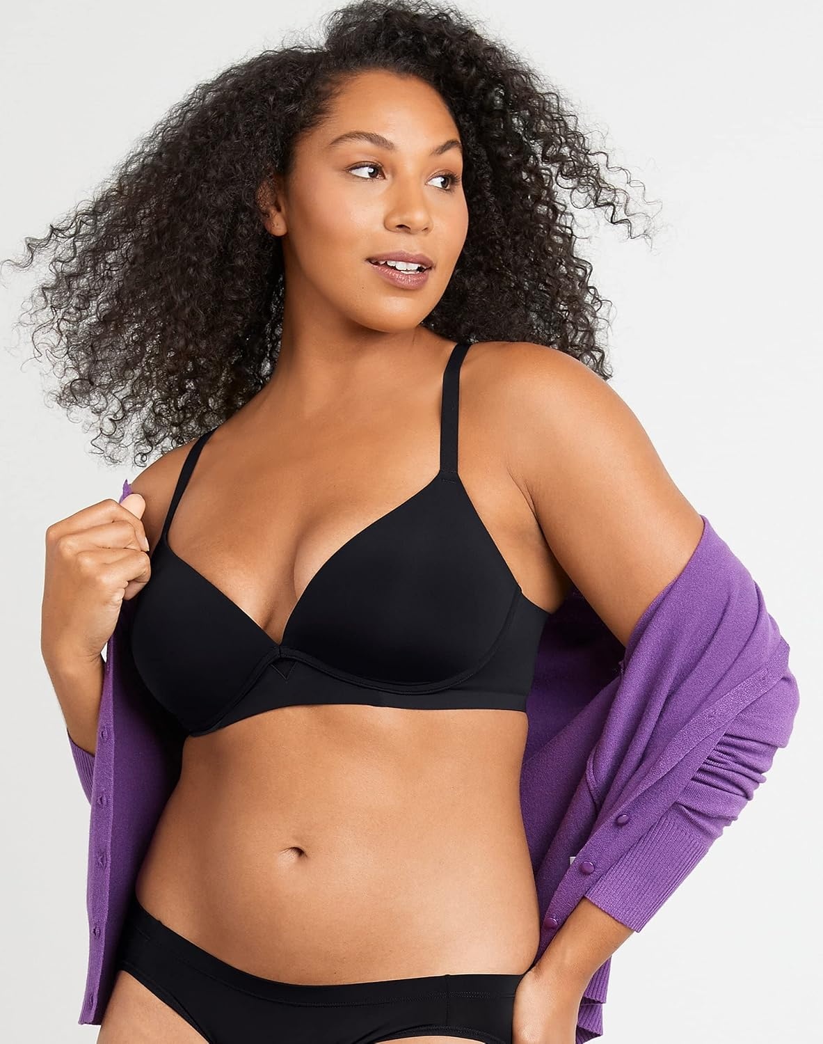 image:imageMaidenform Womens One Fab Fit Wireless Demi Bra with Convertible Straps and Lightly Lined CupsCola Red