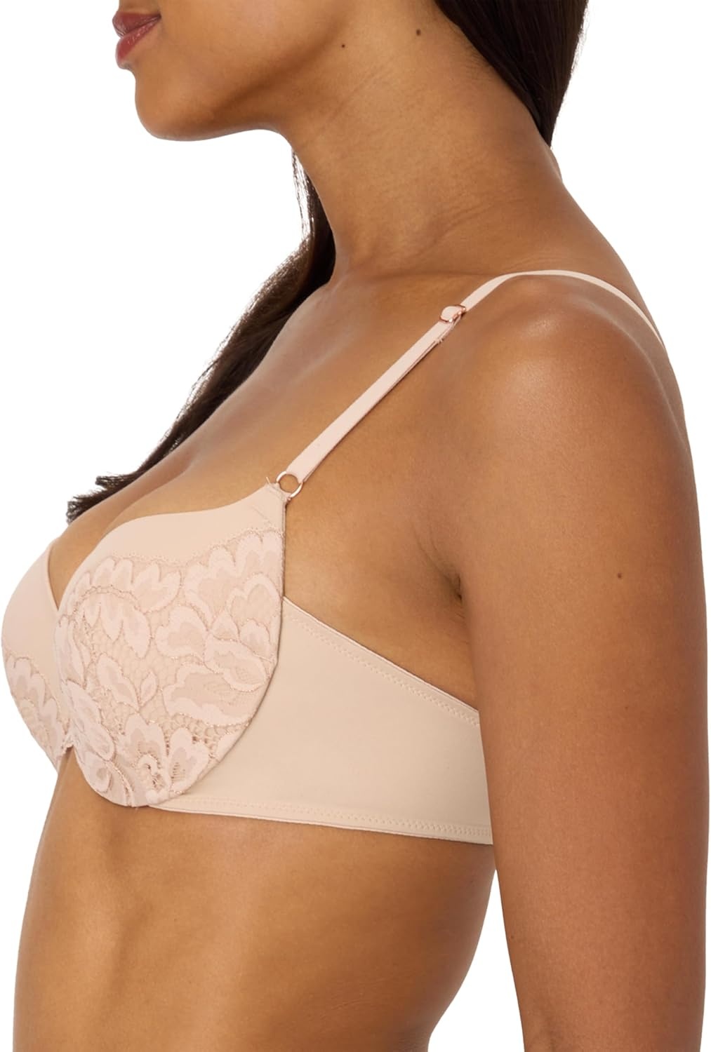 image:imageMaidenform Womens PushUp Bra Love The Lift Lace Demi PushUp Bras for Women Smoothing Underwire Convertible StrapsAlmondRose Gold