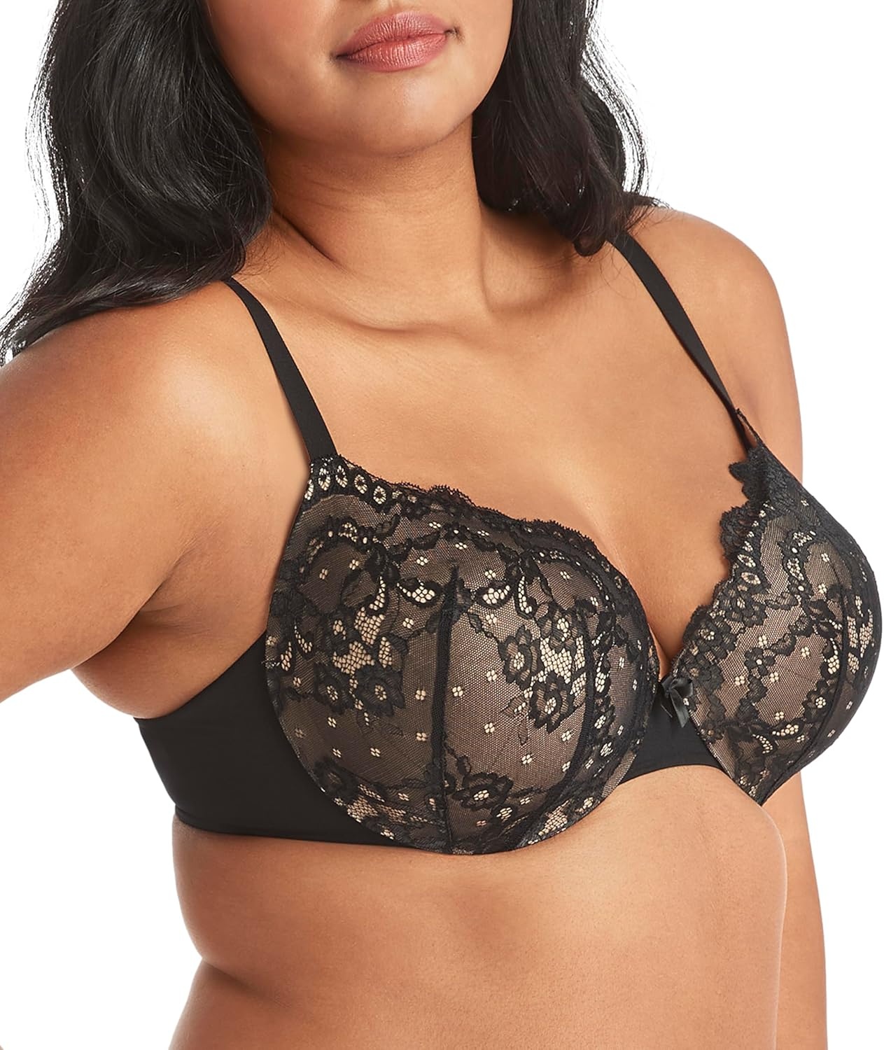 image:imageMaidenform Womens PushUp Bra Love The Lift Lace Demi PushUp Bras for Women Smoothing Underwire Convertible StrapsBlackBody Beige Lace
