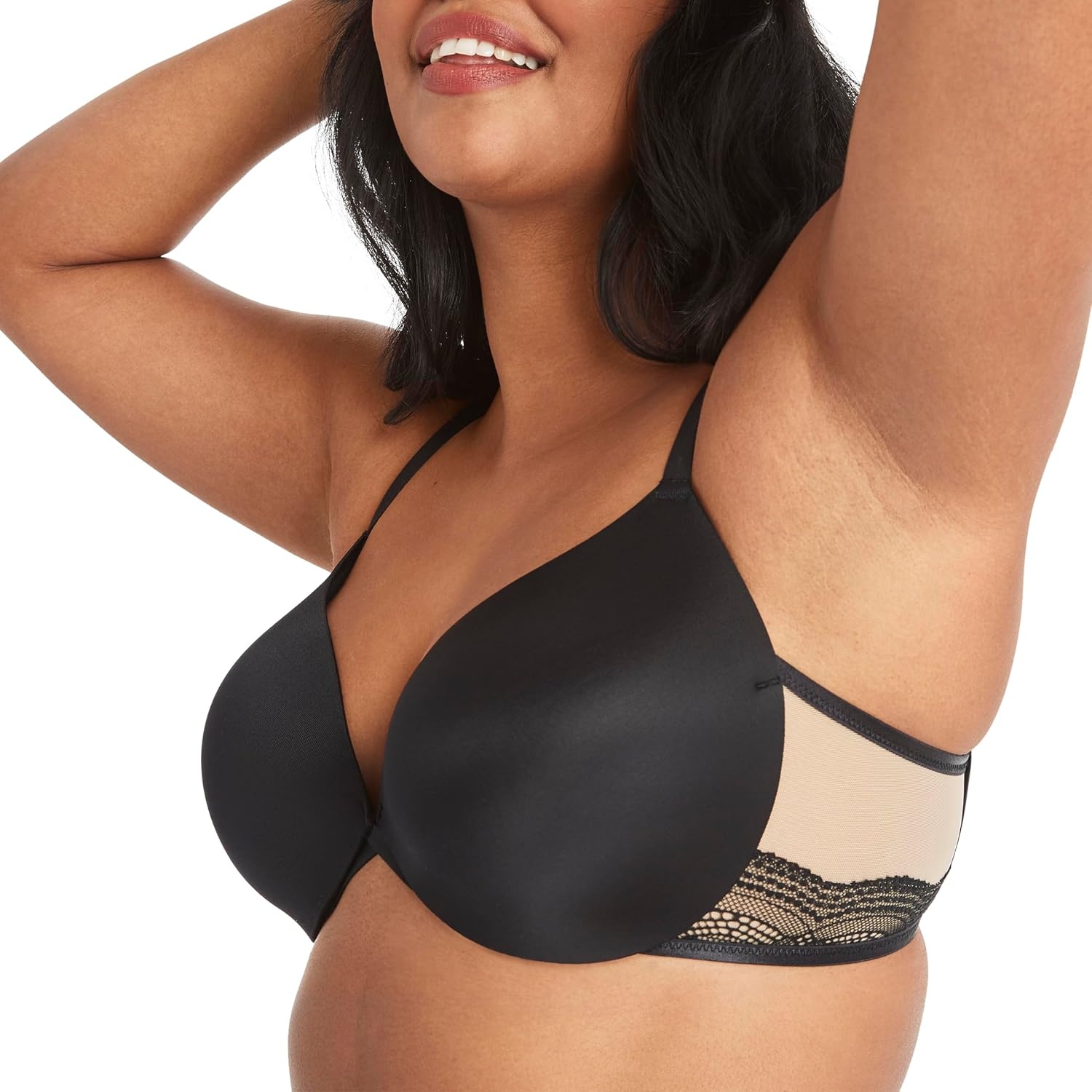 image:imageMaidenform Womens PushUp Bra Love The Lift Lace Demi PushUp Bras for Women Smoothing Underwire Convertible StrapsBlackBody Beige Lining
