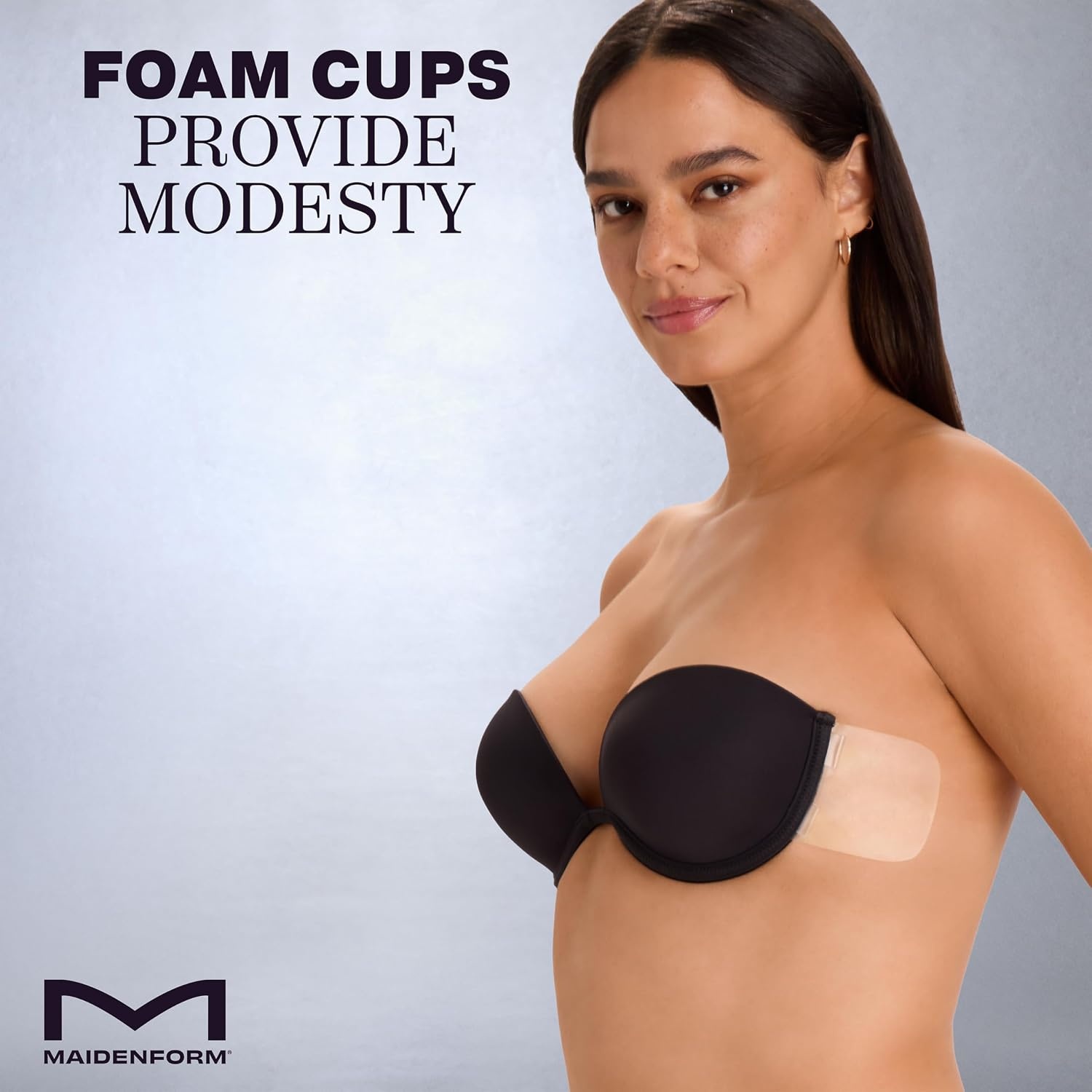 image:imageMaidenform Womens Pushup Bra with Wings Wireless Sticky Bras for Women Reusable Sweat amp Water ResistantBlack
