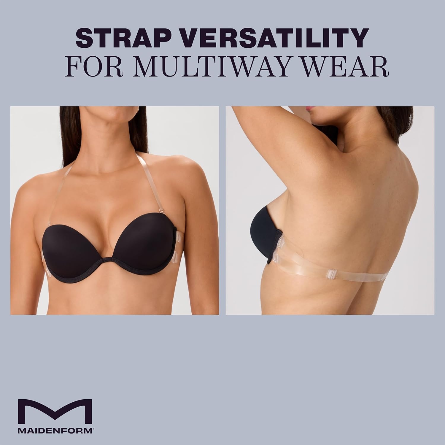 image:imageMaidenform Womens Pushup Bra with Wings Wireless Sticky Bras for Women Reusable Sweat amp Water ResistantBlack