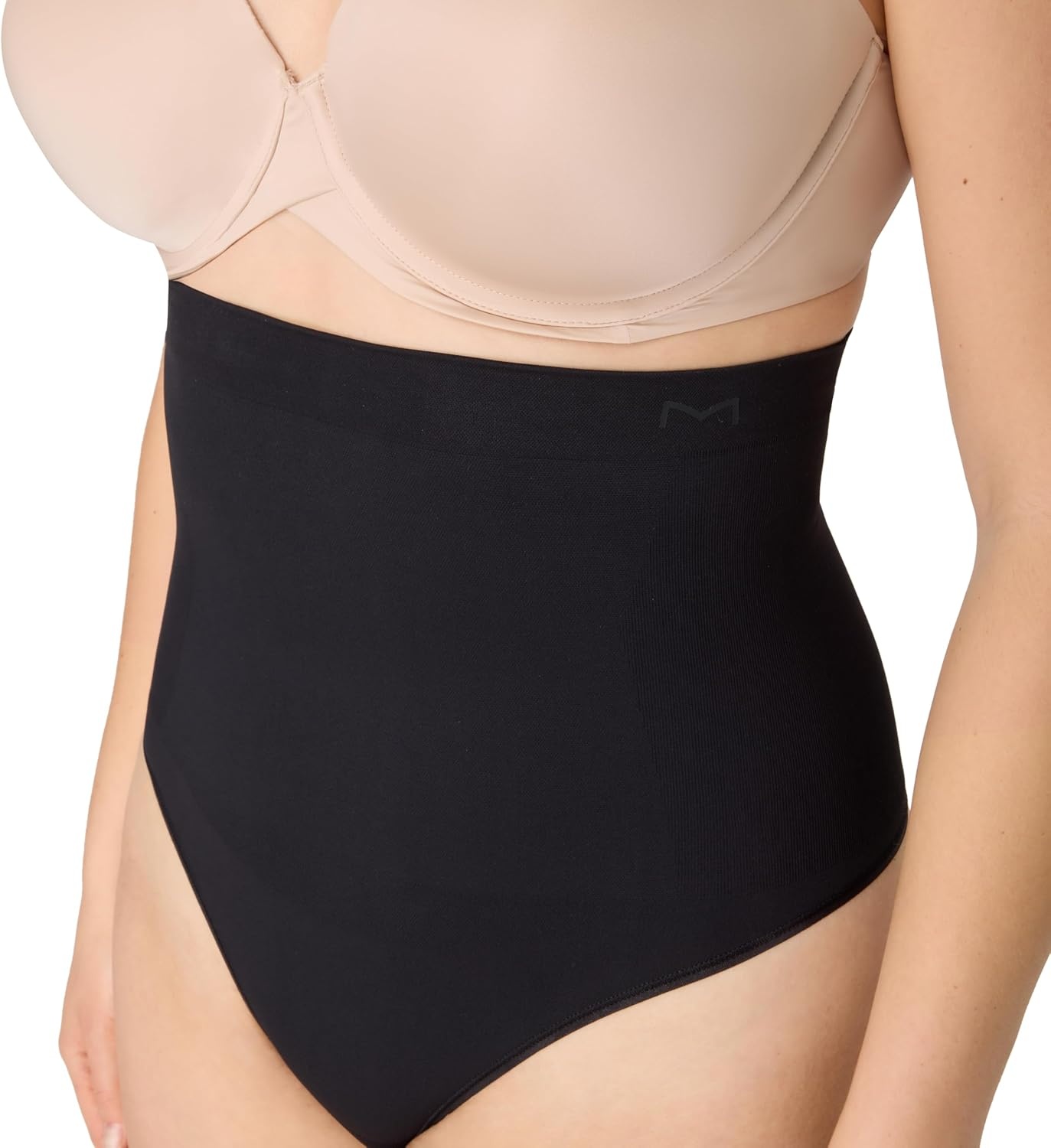 image:imageMaidenform Womens Seamless Shapewear Tummy Control Highwaist Thong Firm Control Shapewear PantyBlack