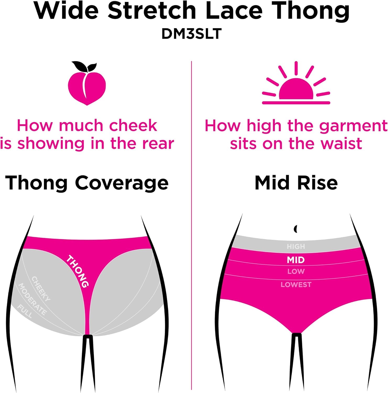 image:imageMaidenform Womens Underwear Thongs Pack 3Pack Thong Lace Underwear Women Pack Sexy Wedding Lace Panties for WomenNavyEvening BlushBlack