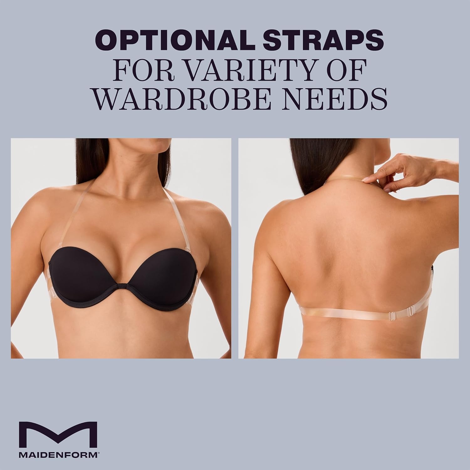 image:imageMaidenform Womens Wireless Bra with Wings Reusable Sticky Bras for Women Sweat amp Water Resistant StraplessAlmond