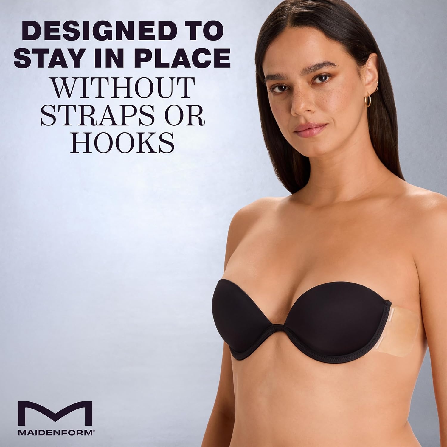 image:imageMaidenform Womens Wireless Bra with Wings Reusable Sticky Bras for Women Sweat amp Water Resistant StraplessBlack