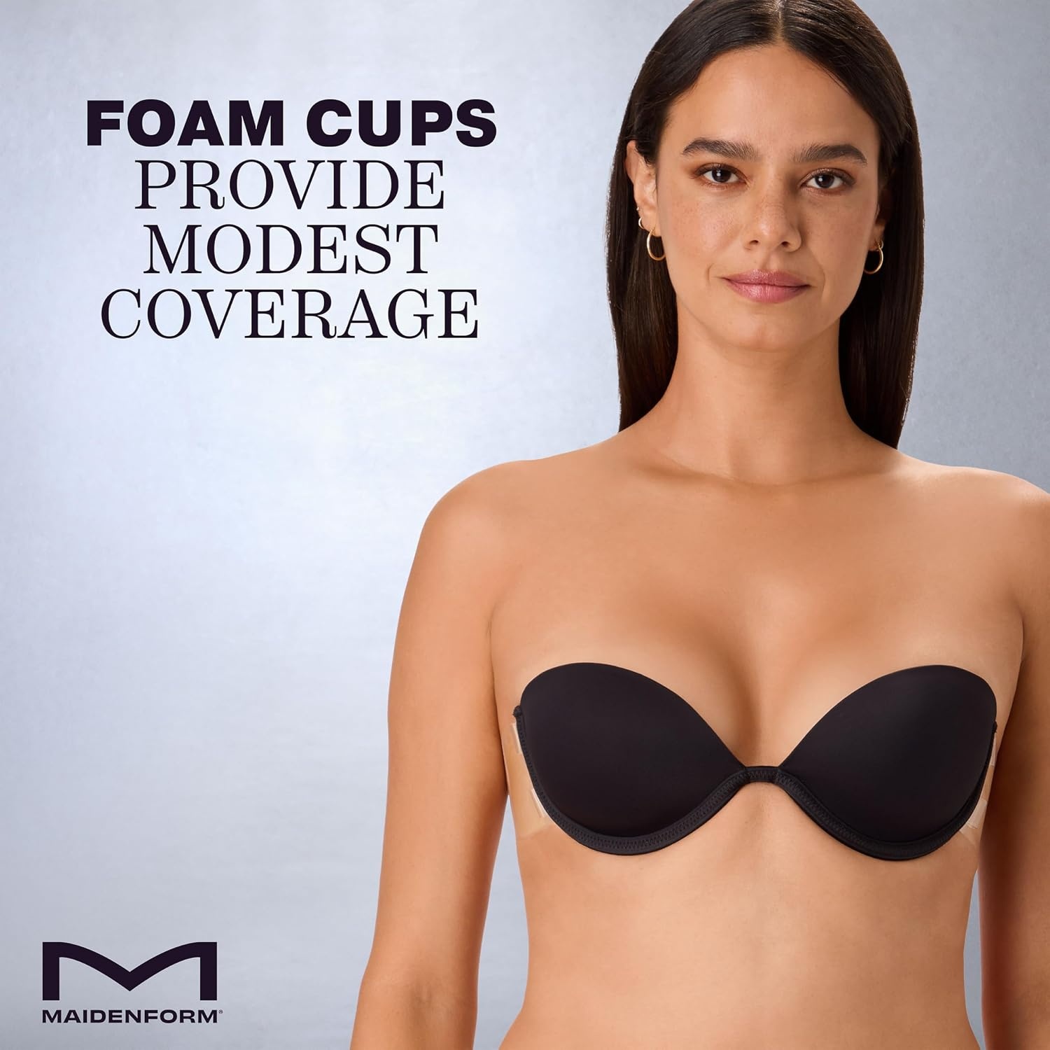 image:imageMaidenform Womens Wireless Bra with Wings Reusable Sticky Bras for Women Sweat amp Water Resistant StraplessBlack