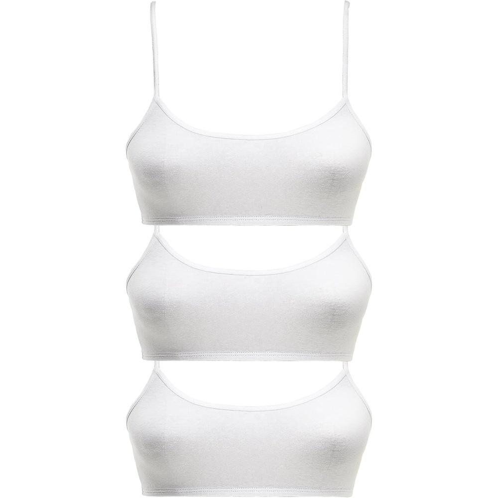 image:imageMaidenform Girl Big Girls Crop Bra Pack of 3White