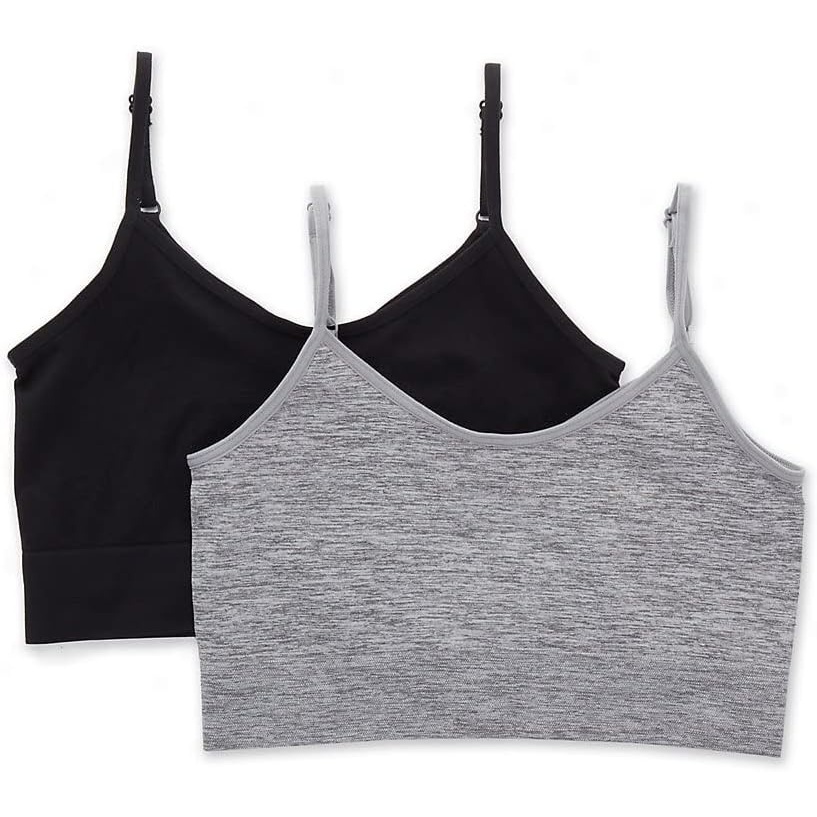 image:imageMaidenform Girls Comfort Brami Bralette 2 PackBlackHeather Gray