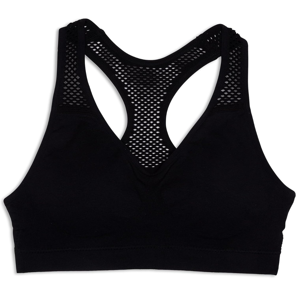 image:imageMaidenform Girls Maidenform Girls Seamless Racerback Sports BraTraining BraBlack Mesh Back