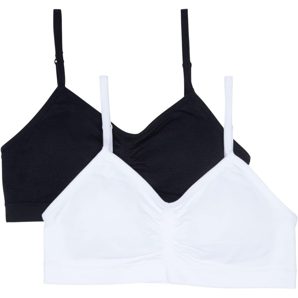 image:imageMaidenform Girls Seamless Ruched Crop BraBlackWhite