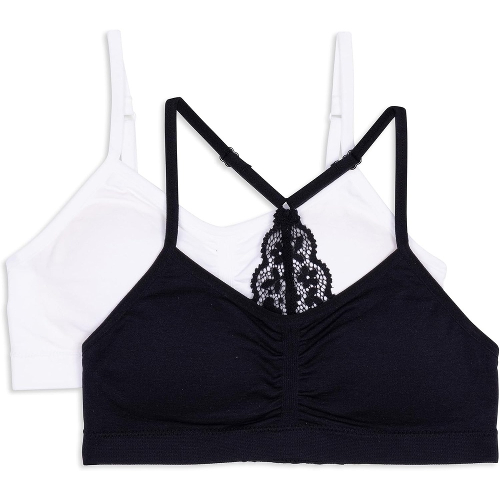 image:imageMaidenform Girls Seamless Ruched Crop BraBlackWhiteBlack